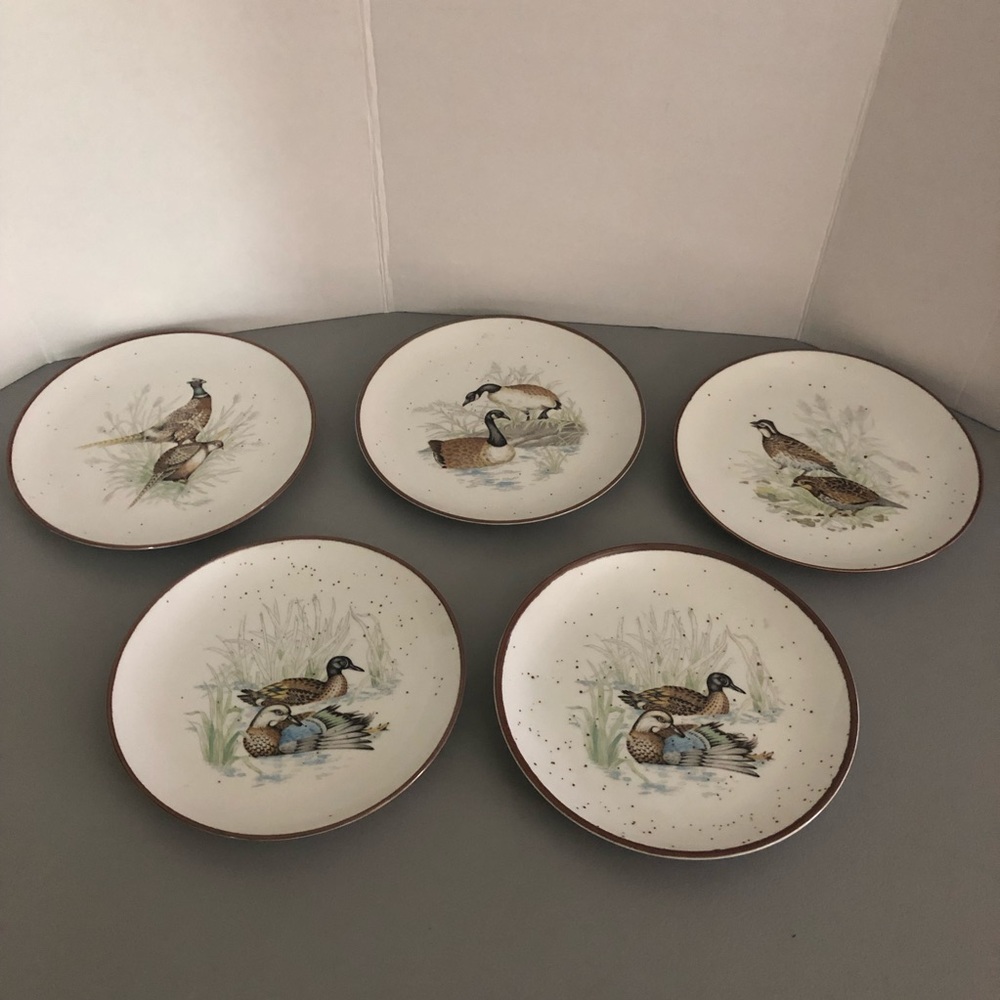 Set of 5 Vintage Game Bird Plates Andrea By Sadek